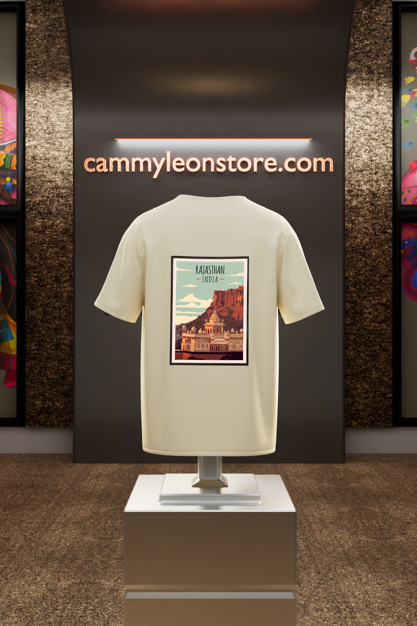 "Vibrant Rajasthan: Cultural Pride Cotton Tee"