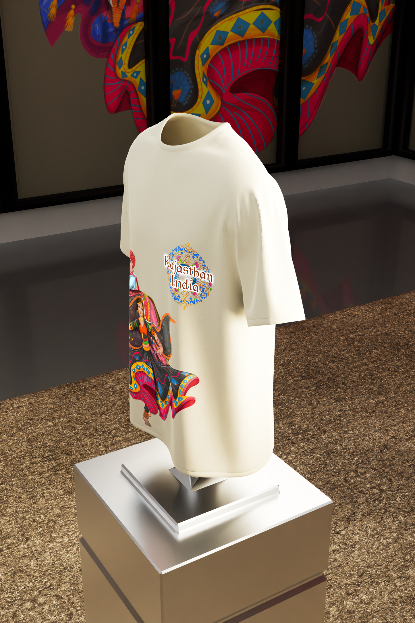 "Vibrant Rajasthan: Cultural Pride Cotton Tee"