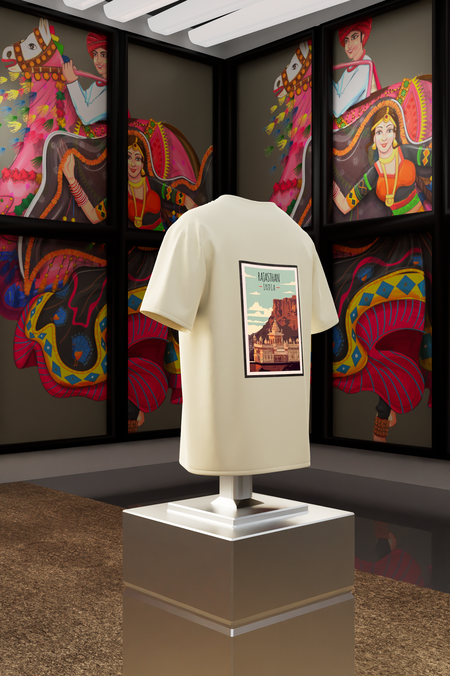 "Vibrant Rajasthan: Cultural Pride Cotton Tee"