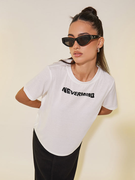 Nevermind Print Round Neck Tee