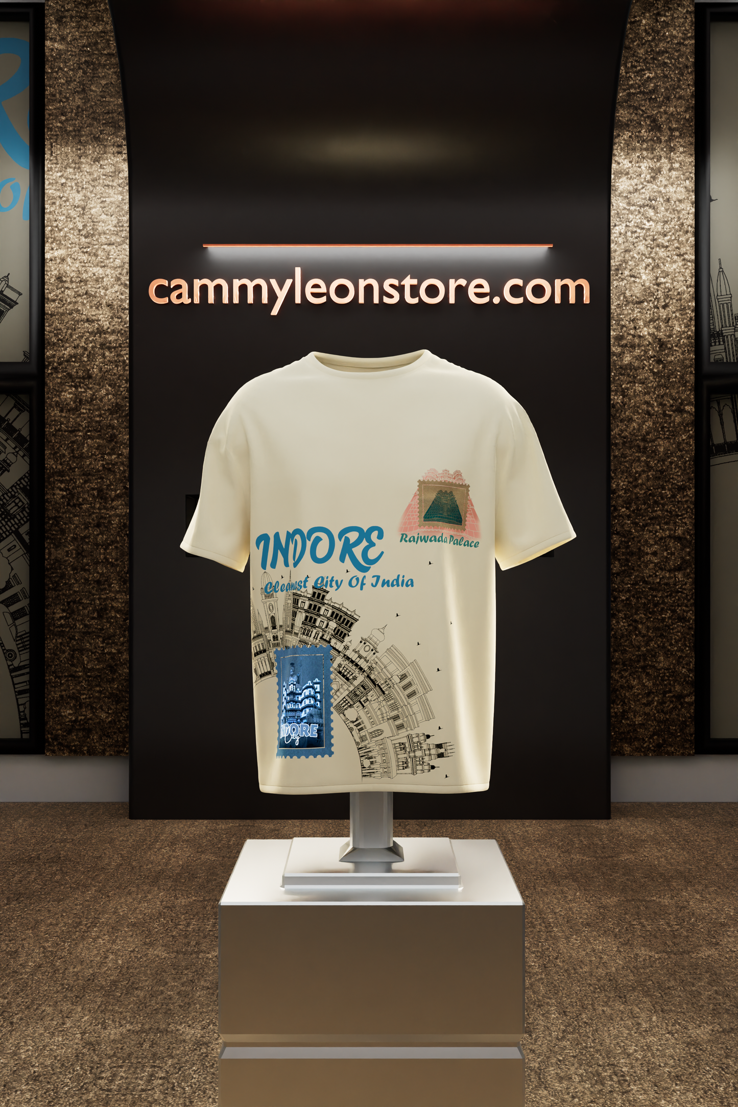 "Rajwada Vibes: Iconic Indore Heritage T-Shirt"