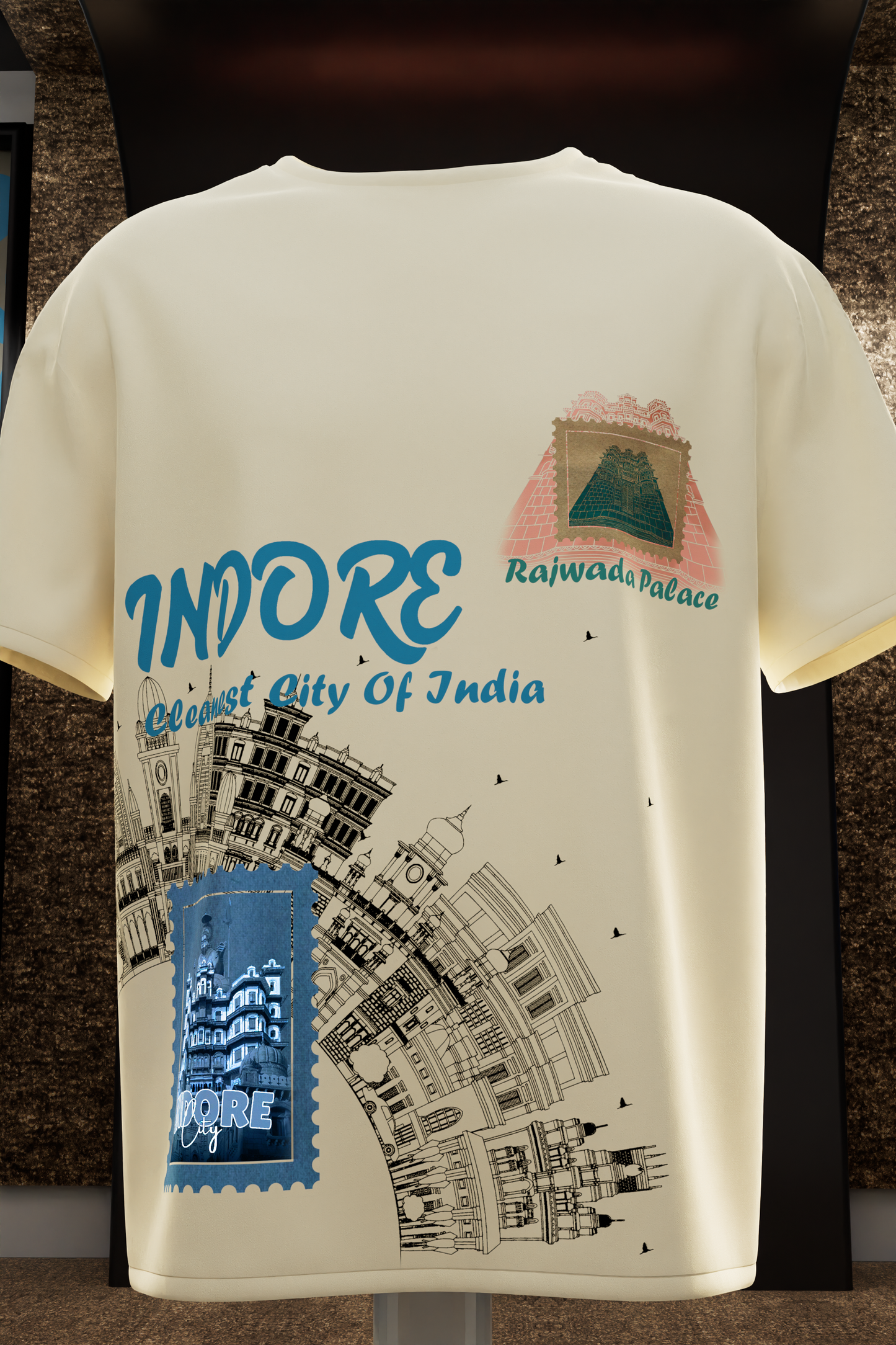 "Rajwada Vibes: Iconic Indore Heritage T-Shirt"