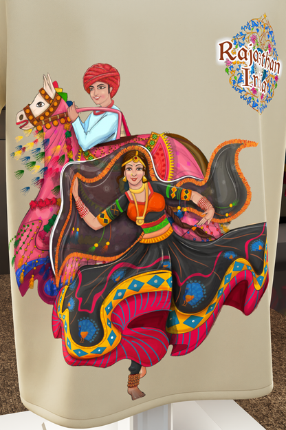 "Vibrant Rajasthan: Cultural Pride Cotton Tee"